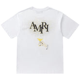 AMIRI Crystal Embellished Champagne Logo T-Shirts