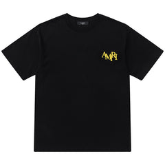 AMIRI Crystal Embellished Champagne Logo T-Shirts