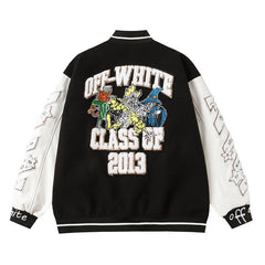 OFF WHITE Logic Patch varsity jacket