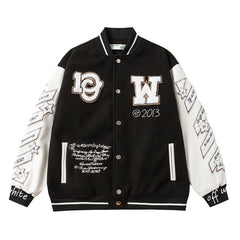 OFF WHITE Logic Patch varsity jacket