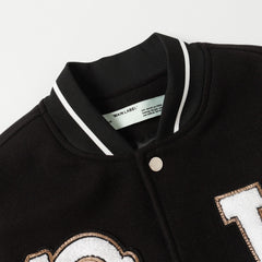 OFF WHITE Logic Patch varsity jacket