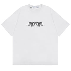 OFF WHITE Cashew Flower Arrow Pattern T-Shirts
