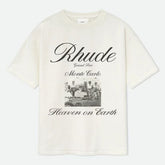 RHUDE Men's Natural Off- 'Heaven On Earth' T-Shirt