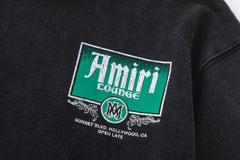 AMIRl Lounge Crystal Embellished Cotton Graphic Hoodie