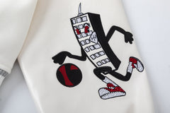 OFF WHITE Crystal Full Lea Varsity Jacket