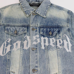 Godspeed Embroidered Letter Denim Jacket