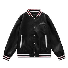 AMlRl Club Leather Varsity Jacket