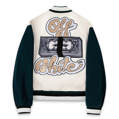 OFF WHITE Men's Blue Cash Wool Varsity Jacket