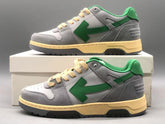 OFF-WHITE Out Of Office OOO Low Tops Light Grey Green