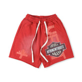 Vertabrae Letter Print Casual Five-Point Shorts