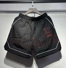 AMIRI Straight-Leg Printed Silk-Twill Drawstring Shorts