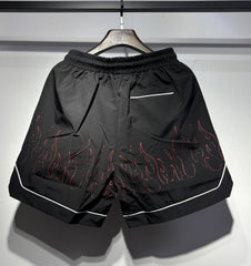 AMIRI Straight-Leg Printed Silk-Twill Drawstring Shorts