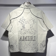 AMIRI Convertible-Collar Printed Silk-Twill Shirt