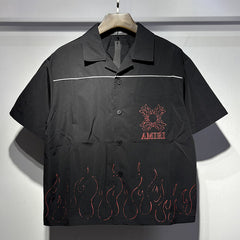 AMIRI Convertible-Collar Printed Silk-Twill Shirt