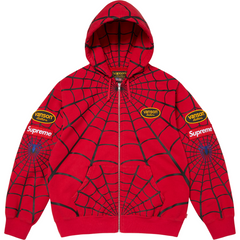 Supreme Vs Leathers Spider-Man Zip Up Hooded Sweatshirt