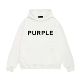 PURPLE Logo Pattern Printed Hoodie