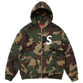 Supreme S Logo Zip Up Hooded Sweatshirt