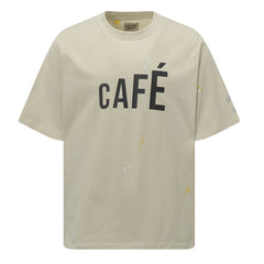 GALLERY DEPT. Men's Natural Paint-Splattered Distressed Printed Cotton-Jersey T-