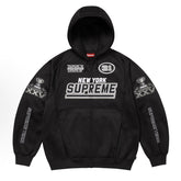 Supreme logo-patch zip-fastening hoodie