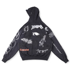 Hellstar Graffiti Zip Up Hoodie