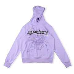 Sp5der Spider Web Hoodie-Purple #8207