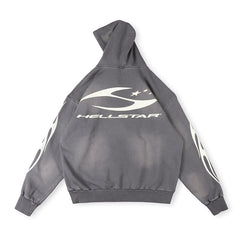 Hellstar Studded Flame Zip-Up Hoodie