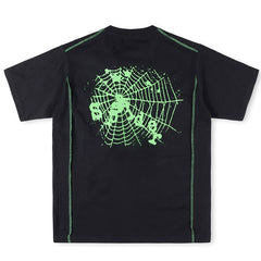 Sp5der Contrast Stitch Slub Tee