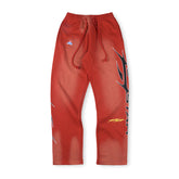 Hellstar Gradient Flame Logo Sports Red Pants