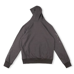Sp5der Green Foam Printing High Weight Hoodie-Grey #8209