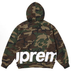 Supreme Big Logo Zip Up Hooded Sweatshirt 'Woodland Camo'