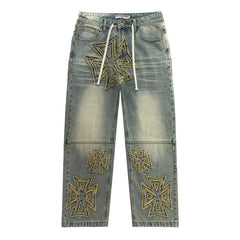 VALLEY Embroidered Letter Jeans #8261