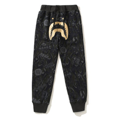 BAPE Gold BAPE Letter Pants