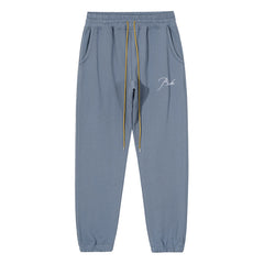 RHUDE embroidered slogan logo sweatpants