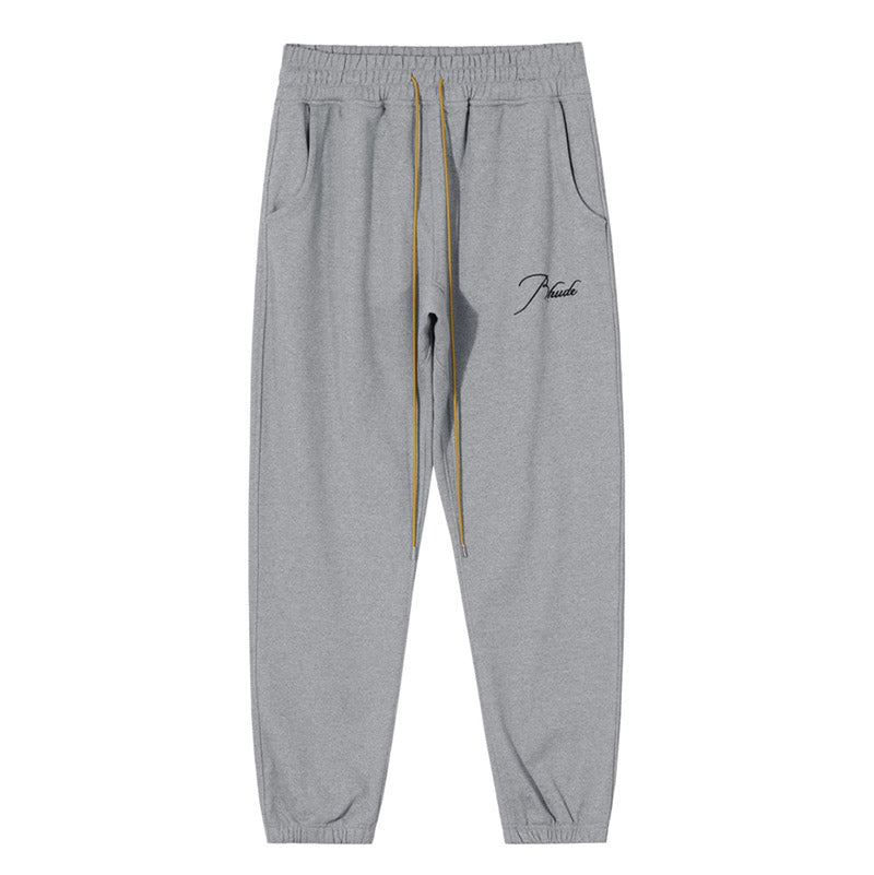 RHUDE embroidered slogan logo sweatpants