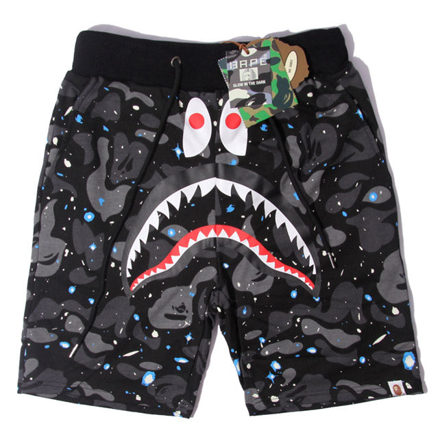 BAPE Space Camo Shark Sweat Shorts