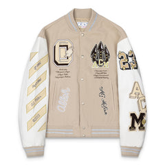 Off White AC Milan Patch Varsity Jacket