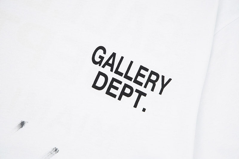 Gallery Dept. Paint-splattered Logo-print Cotton-jersey T-shirt