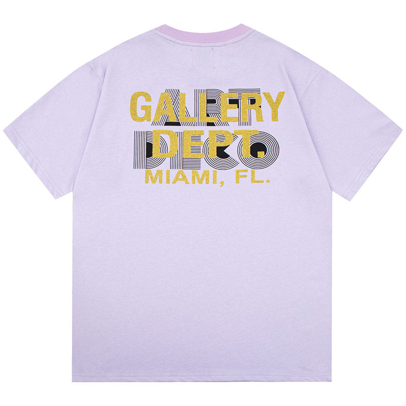 Gallery Dept. Art Deco Glittered Logo-Print Cotton-Jersey T-Shirt