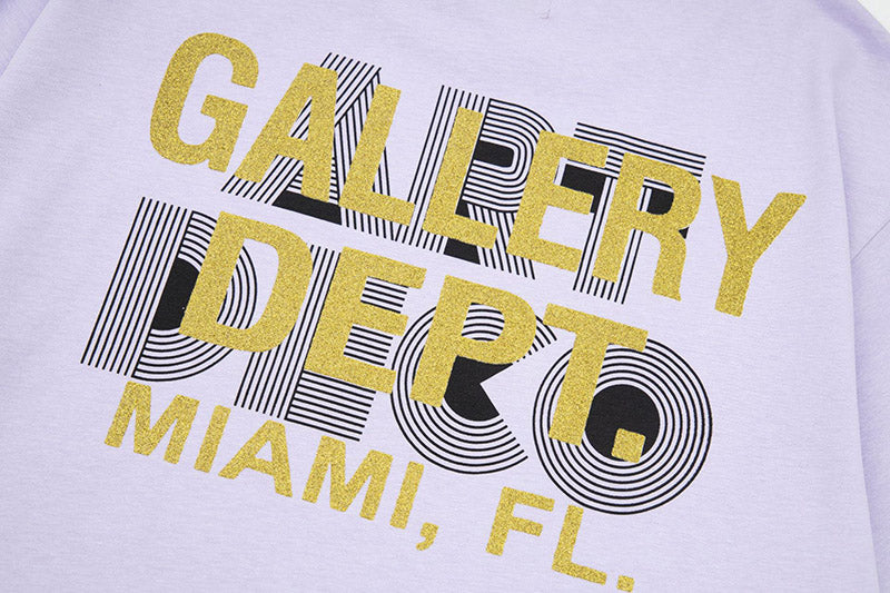 Gallery Dept. Art Deco Glittered Logo-Print Cotton-Jersey T-Shirt