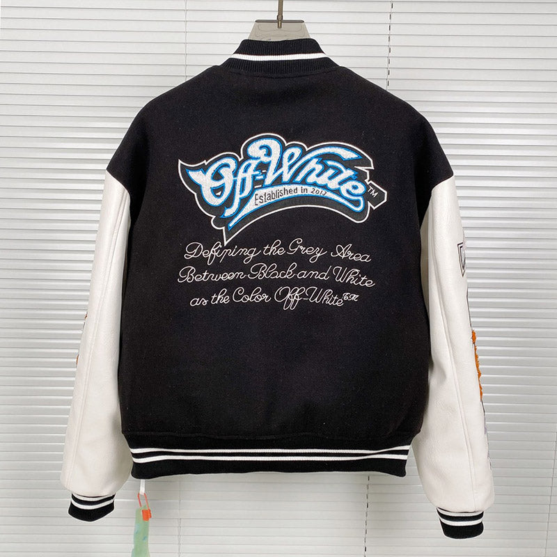 OFF WHITE Logic Patch varsity jacket