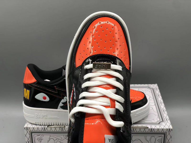 A Bathing Ape Bape Sta Low Mad Shark Black Orange