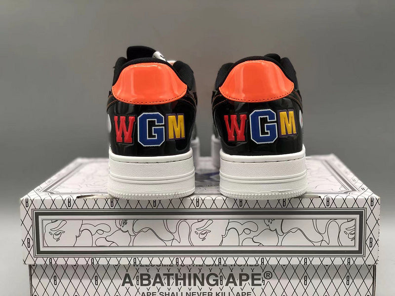 A Bathing Ape Bape Sta Low Mad Shark Black Orange