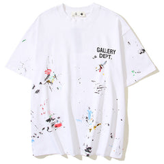 Gallery Dept.Paint-Splattered Logo-Print Cotton-Jersey T-Shirt