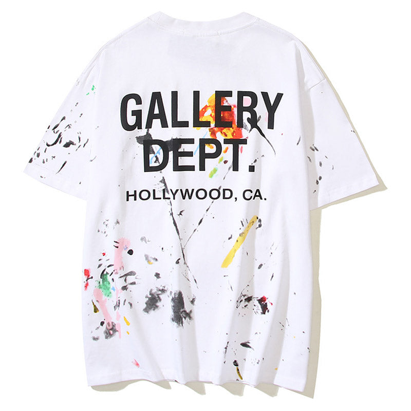 Gallery Dept.Paint-Splattered Logo-Print Cotton-Jersey T-Shirt