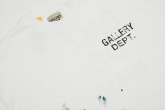 Gallery Dept. Paint-Splattered Logo-Print Cotton-Jersey T-Shirt