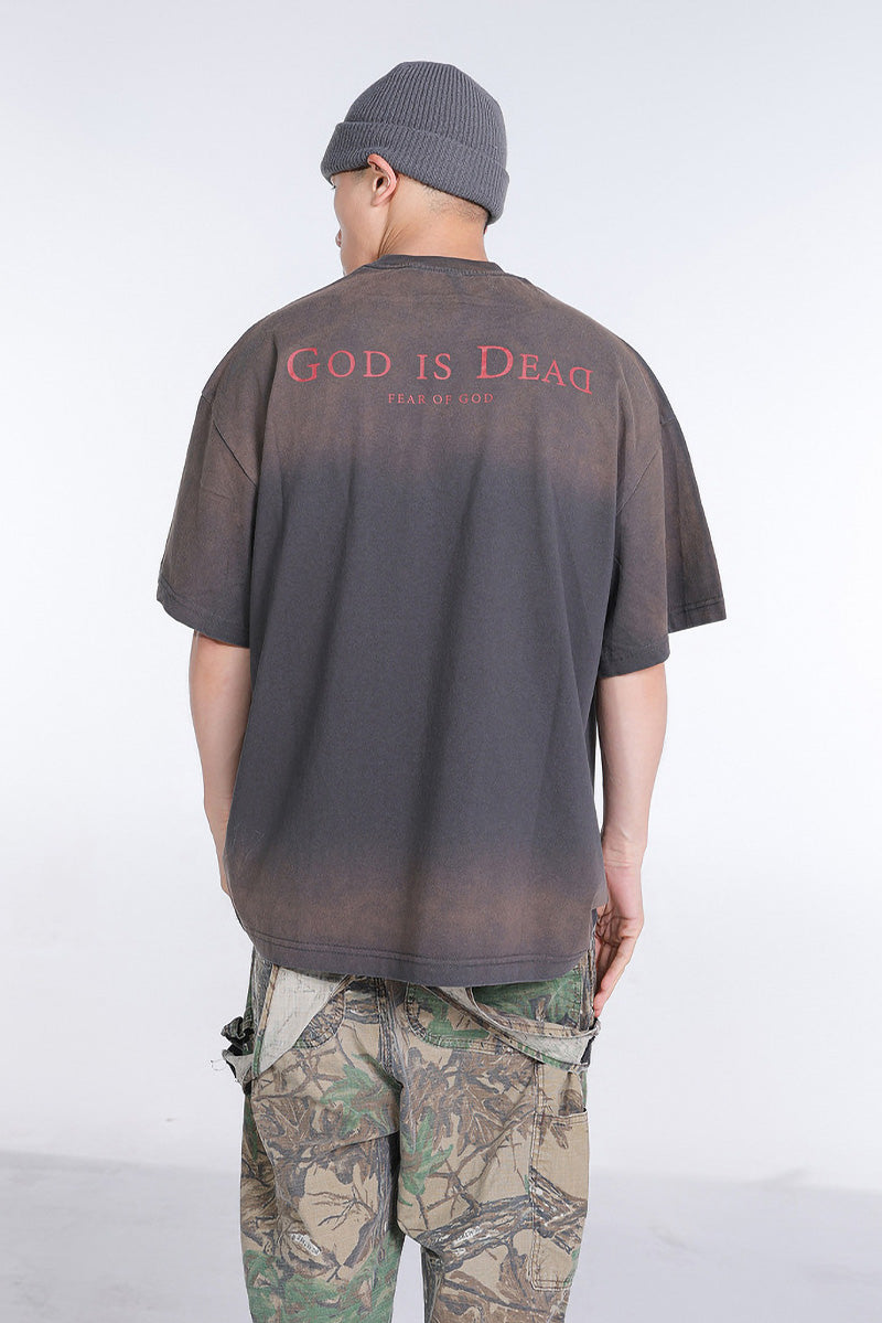 Fear Of God Notre Dame Cathedral Painted Print T-Shirts