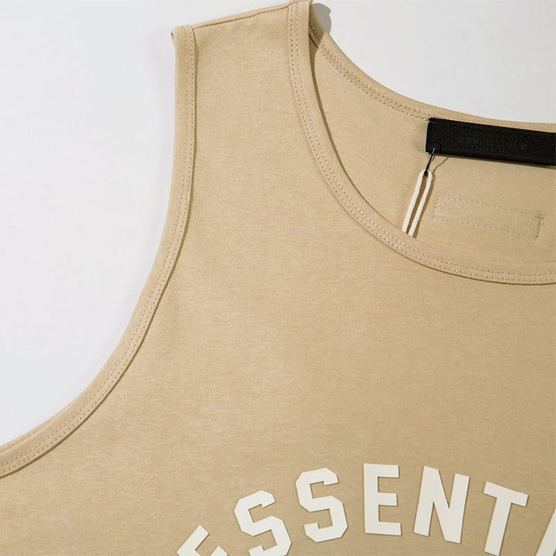 Fear Of God Flocked letter crew neck Sleeveless T-Shirts