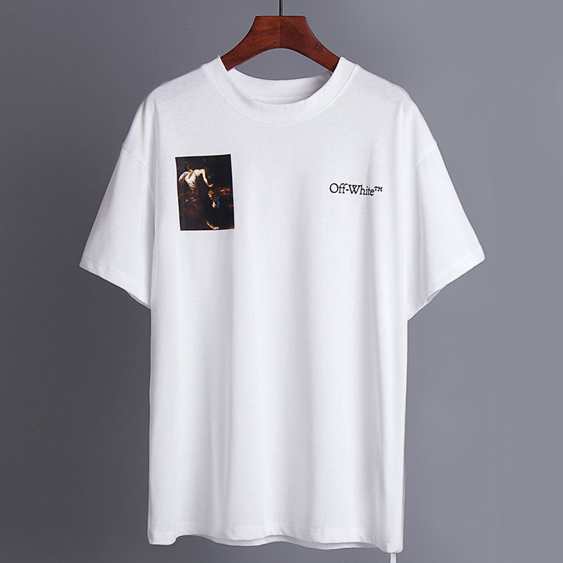 OFF-WHITE Black piano player oil painting tee