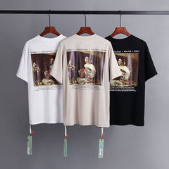 OFF-WHITE Black piano player oil painting tee