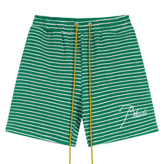 RHUDE Striped Letter Embroidered Casual Shorts